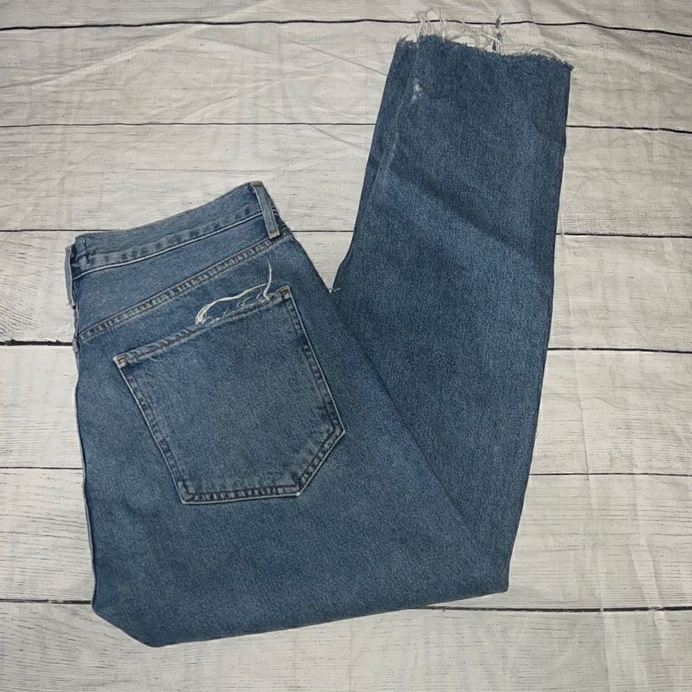 Agolde Jamie High Rise Classic Distressed Button Fly Denim Jeans sz 29 READ